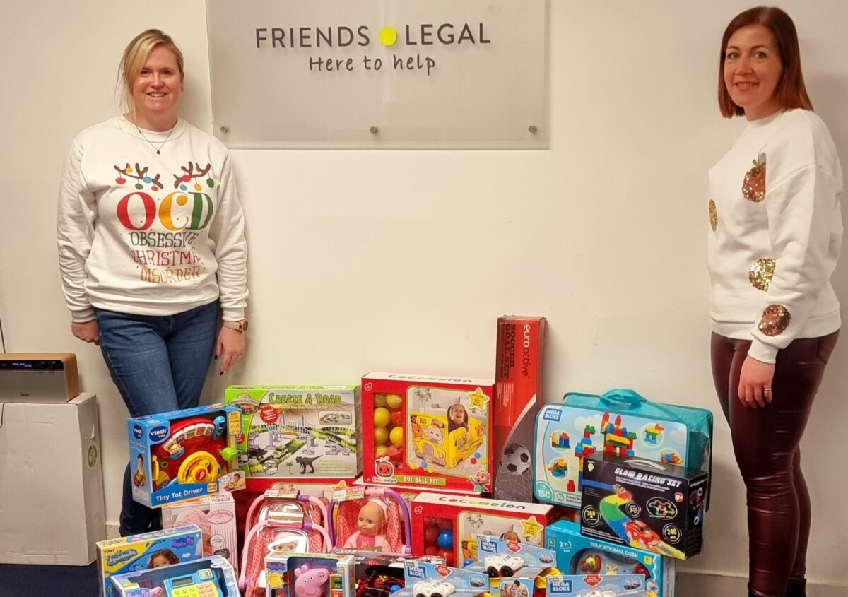 Friends Legal Donates Christmas presents to children's charities this year